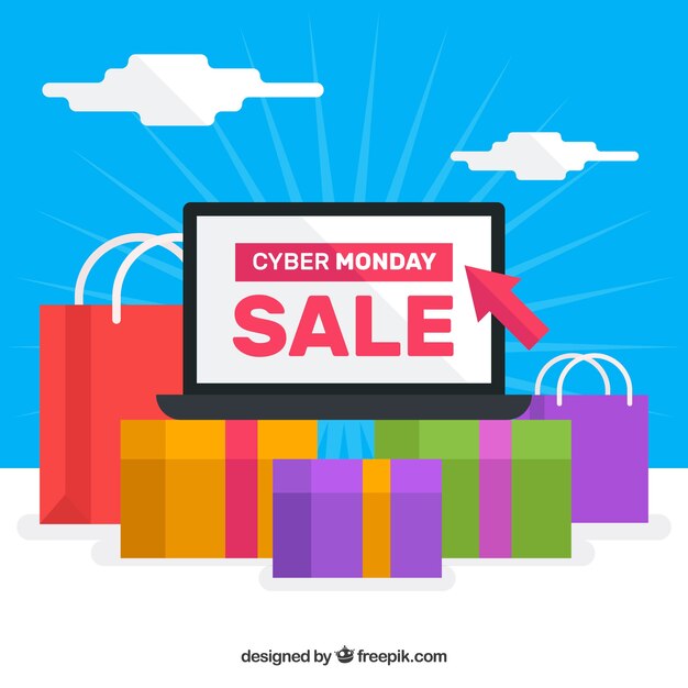 Concepto colorido de cyber monday