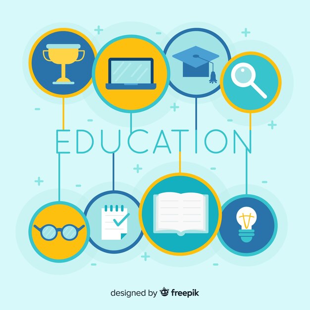 Concepto colorido de educación con diseño plano