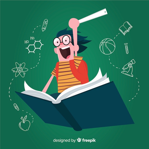 Concepto colorido de educación con diseño plano
