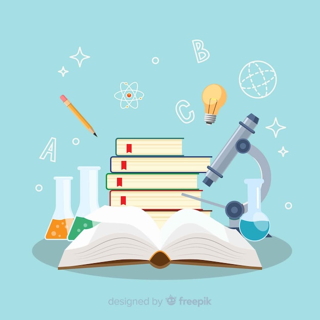 Concepto colorido de educación con diseño plano