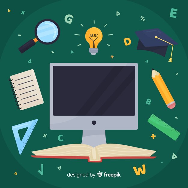 Concepto colorido de educación con diseño plano