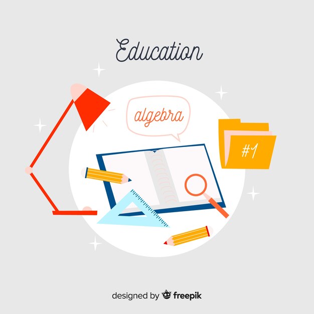 Concepto colorido de educación con diseño plano