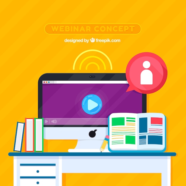 Concepto colorido flat de webinar