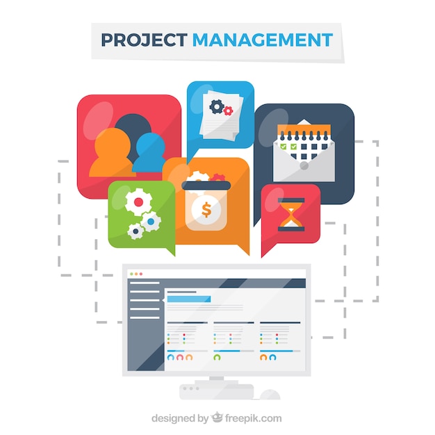 Concepto colorido de gestión de proyectos