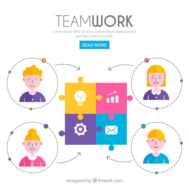 Concepto colorido de trabajo en equipo