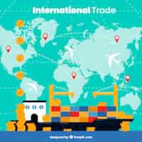 Vector gratuito concepto de comercio internacional moderno