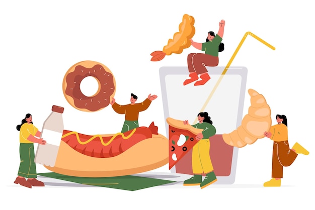 Concepto de comida chatarra poco saludable de comida rápida