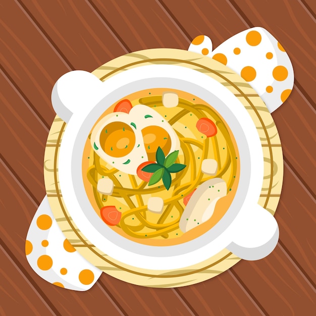 Vector gratuito concepto de comida reconfortante con ramen