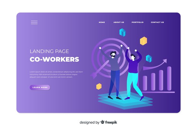 Concepto de compañeros de trabajo para la página de inicio