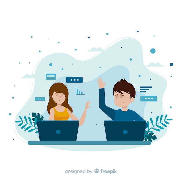 Concepto de compañeros de trabajo para la página de inicio