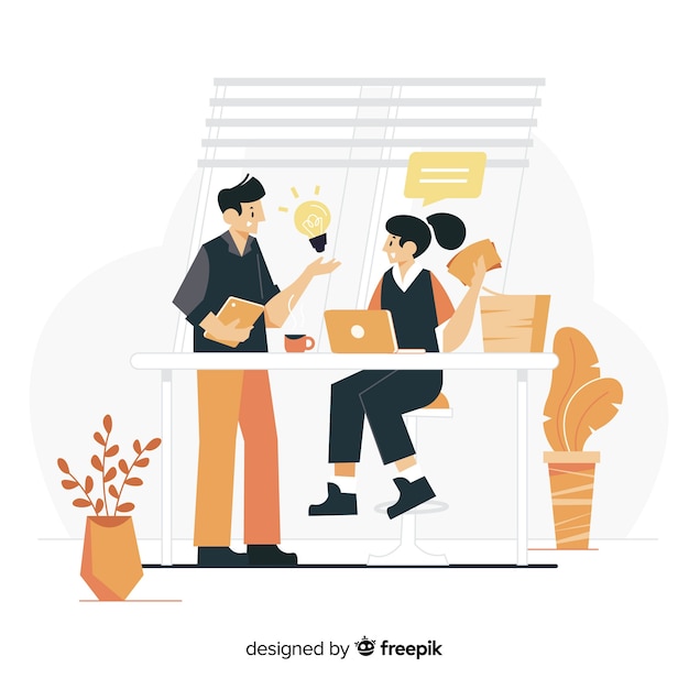 Concepto de compañeros de trabajo para la página de inicio