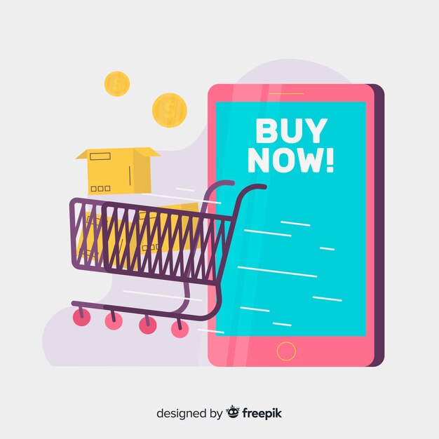 Concepto de compras en línea para la página de aterrizaje