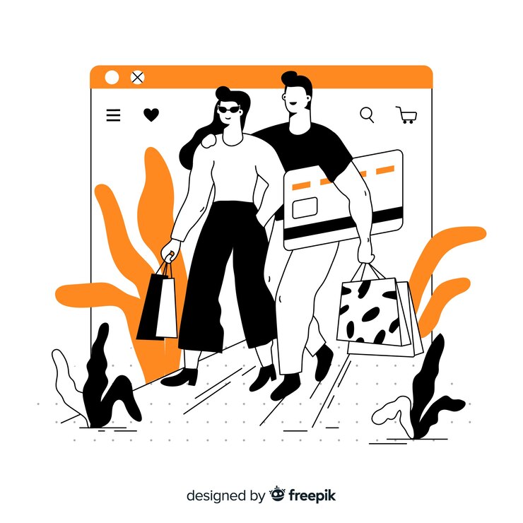 Vector gratuito concepto de compras en línea para la página de aterrizaje