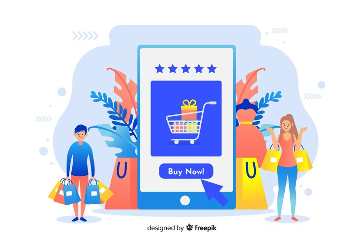 Vector gratuito concepto de compras en línea para la página de aterrizaje