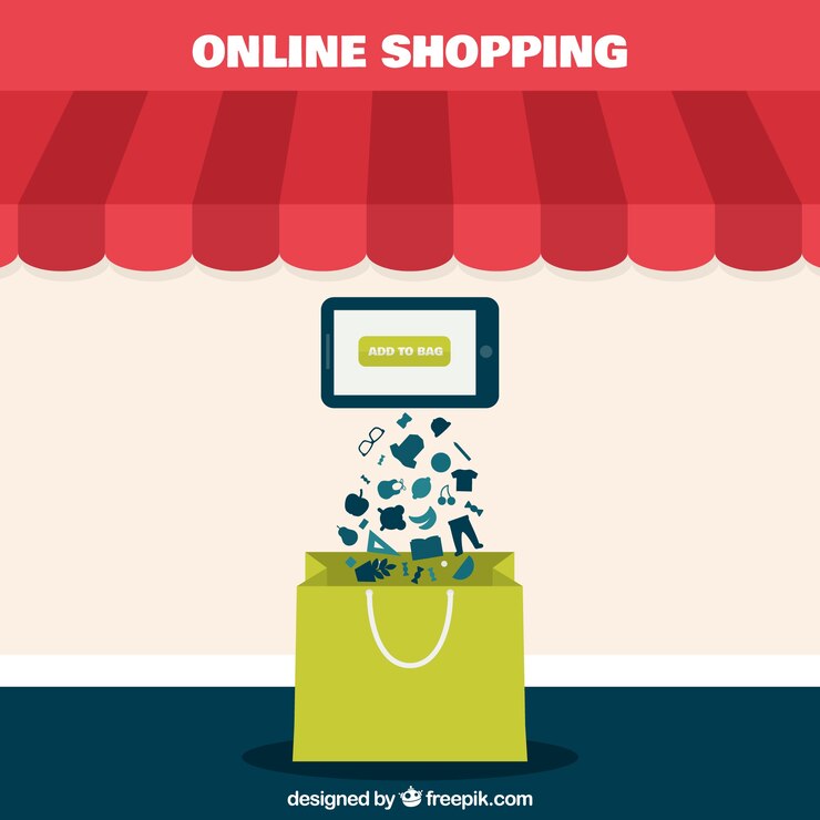 Vector gratuito concepto de compras en línea