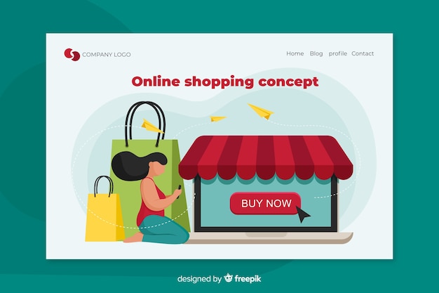 Vector gratuito concepto de compras online para landing page