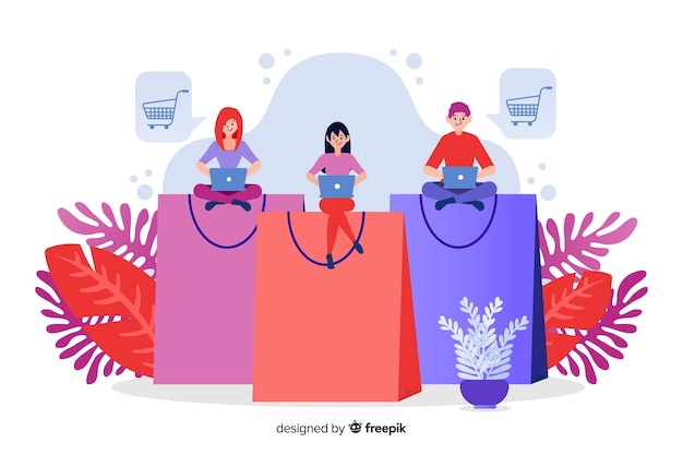 Vector gratuito concepto de compras online para landing page