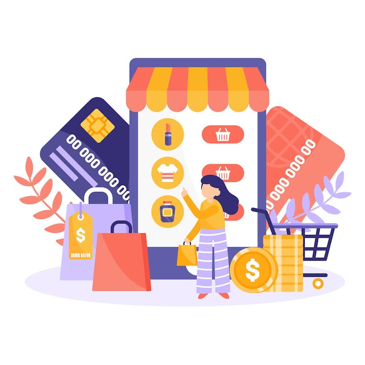 Vector gratuito concepto de compras online para landing page