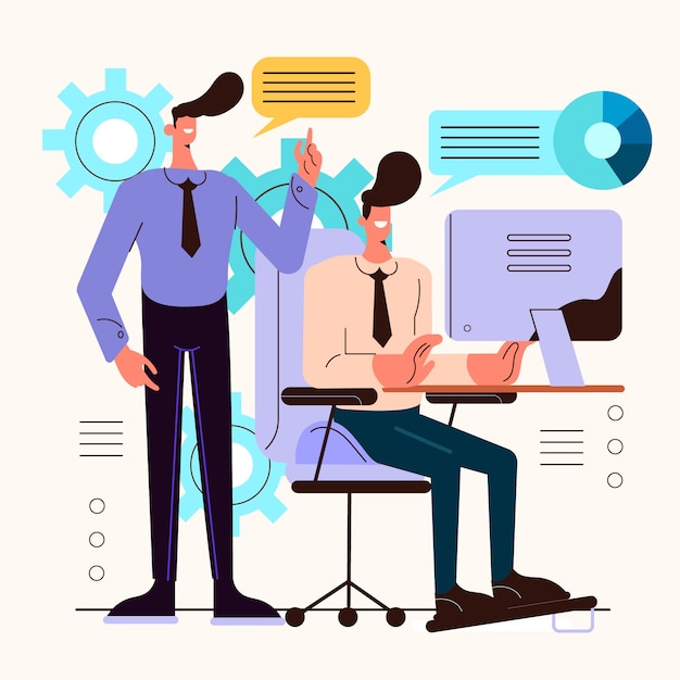 Concepto de comunicación empresarial dibujado a mano