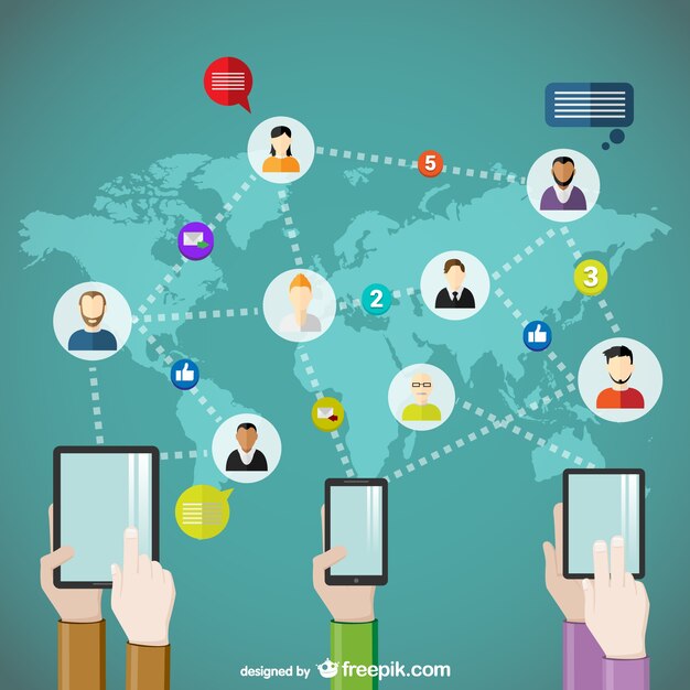 Concepto de comunicación en todo el mundo