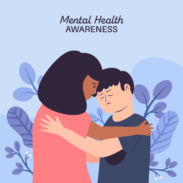 Vector gratuito concepto de concienciación sobre la salud mental