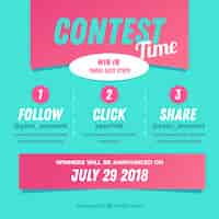 Vector gratuito concepto de concurso o regalo de redes sociales