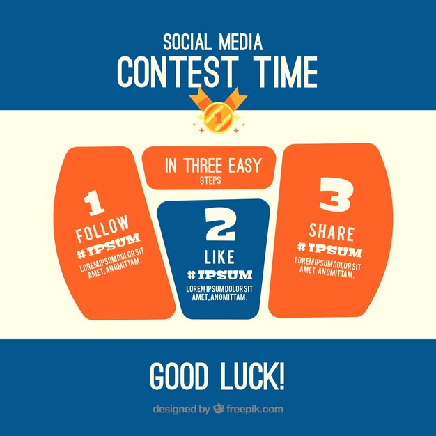 Concepto de concurso de redes sociales