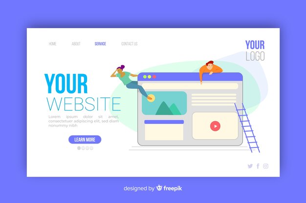 Concepto de configuración del sitio web para la página de destino