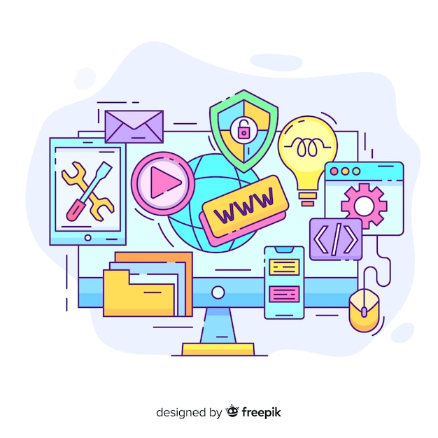 Concepto de configuración del sitio web para la página de destino