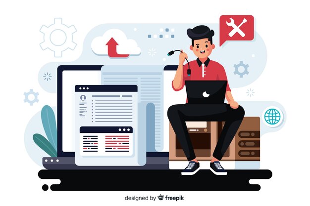 Concepto de configuración del sitio web para la plantilla de página de destino