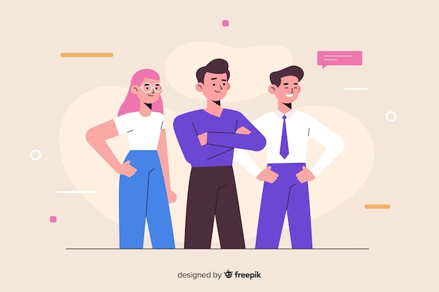 Vector gratuito concepto de conocer al equipo para landing page