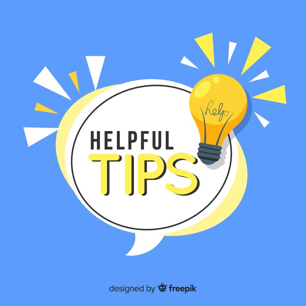 Concepto de consejos útiles flat