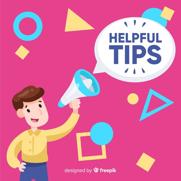 Concepto de consejos útiles flat