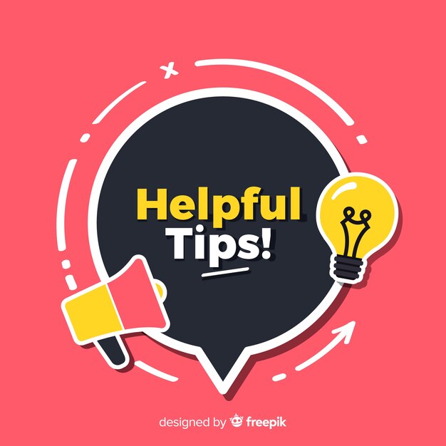 Concepto de consejos útiles flat