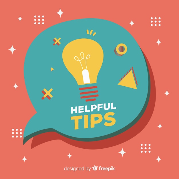 Concepto de consejos útiles flat