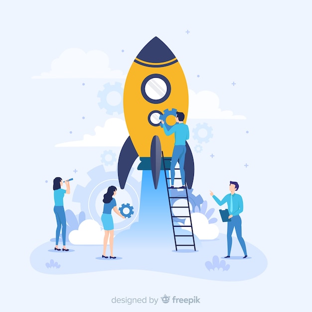 Concepto de construir un cohete