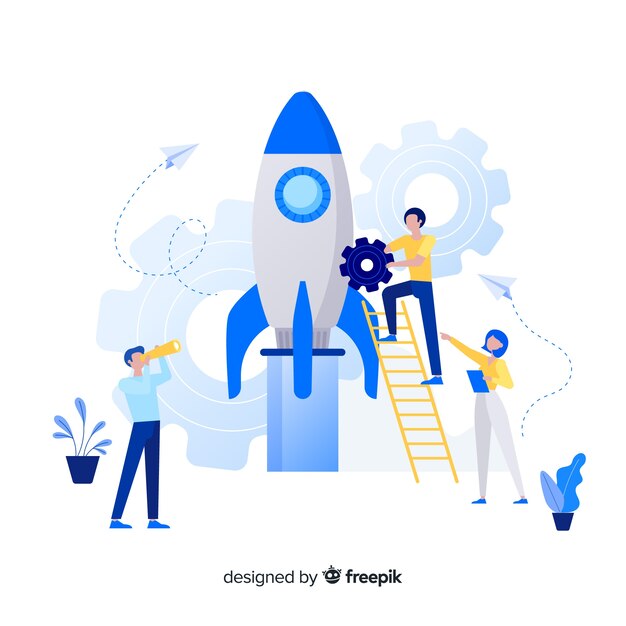 Concepto de construir un cohete