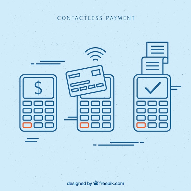 Vector gratuito concepto de contactless con estilo moderno