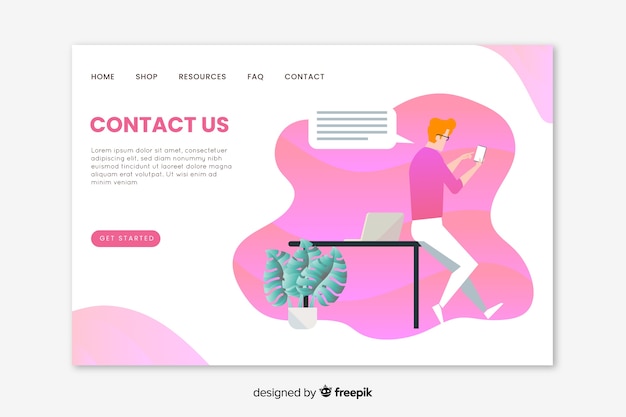 Vector gratuito concepto de contacto para landing page