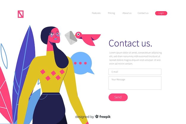 Concepto de contacto para landing page