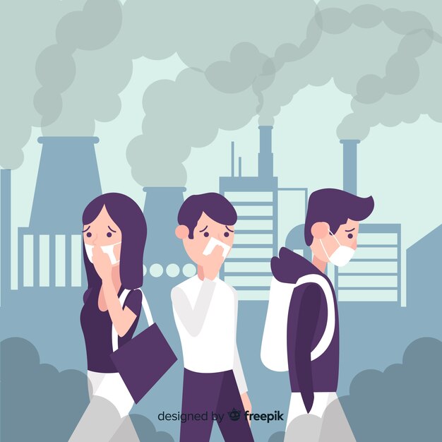 Concepto de contaminación estilo plano de fondo