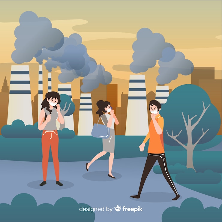 Vector gratuito concepto de contaminación estilo plano de fondo
