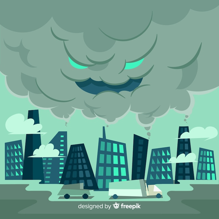 Vector gratuito concepto de contaminación estilo plano de fondo