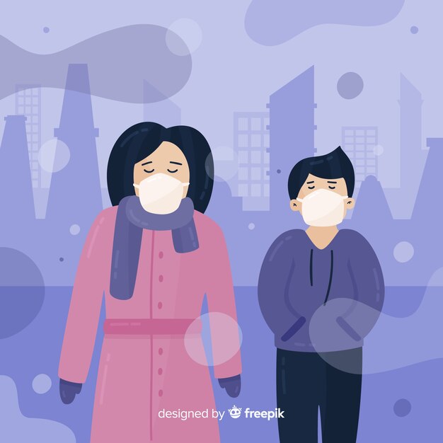 Concepto de contaminación de fondo de estilo plano