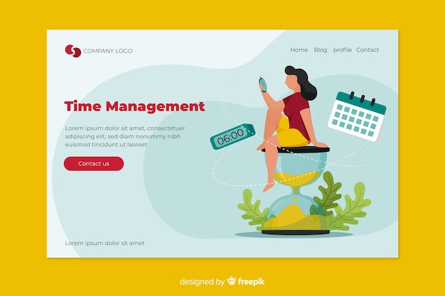 Concepto de control del tiempo para landing page