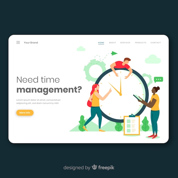 Vector gratuito concepto de control del tiempo para landing page