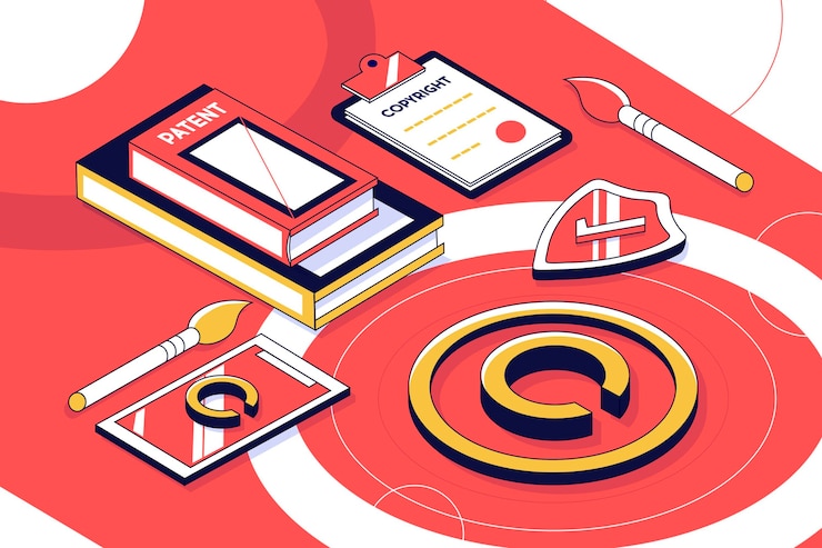Vector gratuito concepto de copyright isométrico con teléfono
