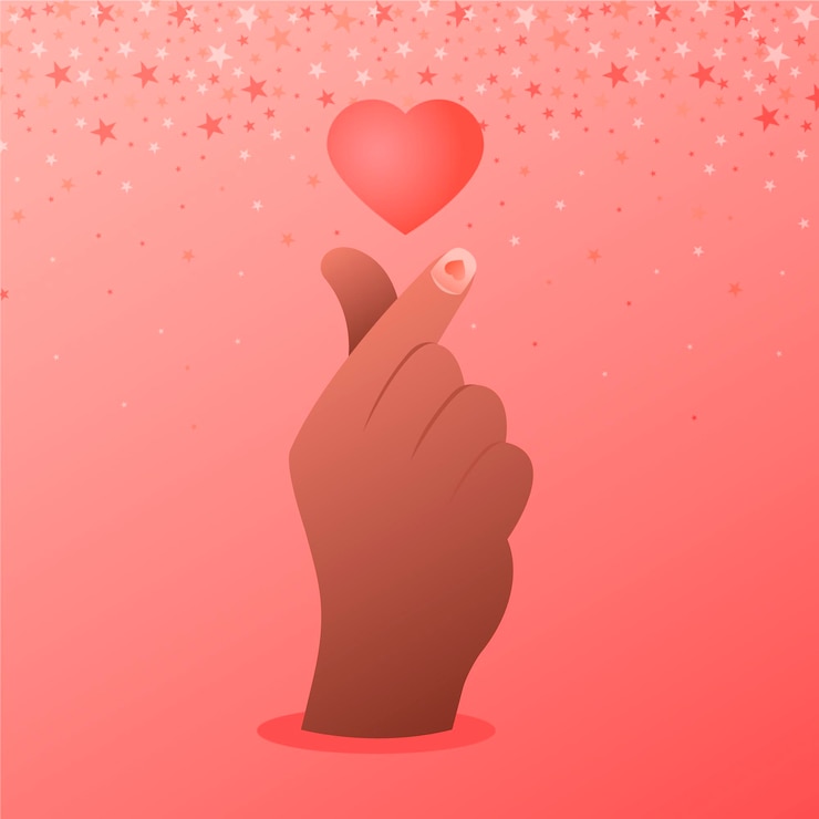 Vector gratuito concepto de corazón de dedo gradiente