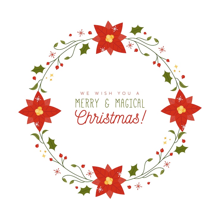 Vector gratuito concepto de corona de navidad dibujada a mano