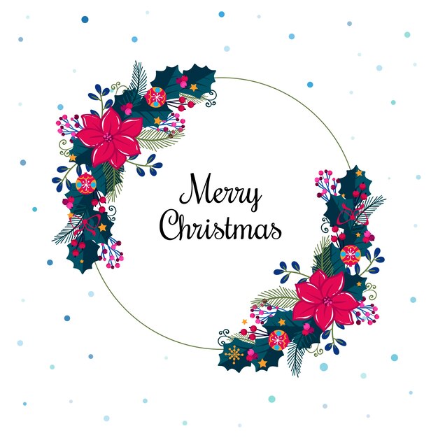 Concepto de corona de Navidad de diseño plano